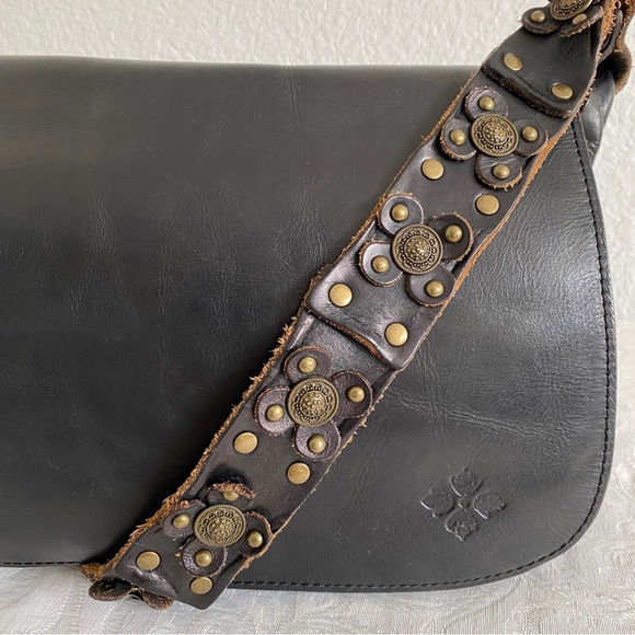 Patricia Nash Black Leather Crossbody Bag with Embellished Strap - Picture 4 of 12